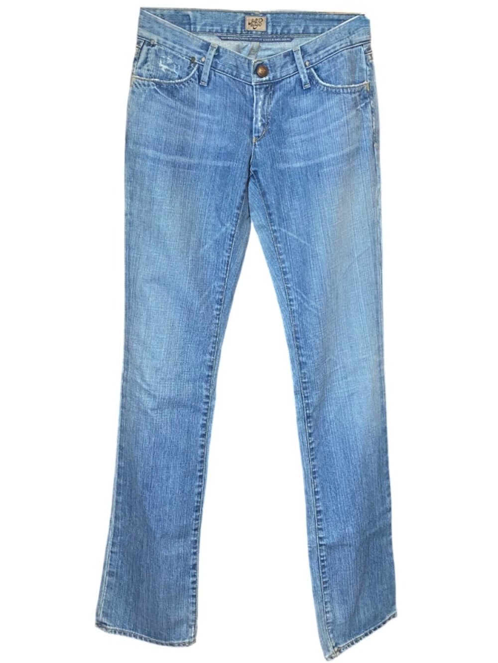 Goldsign Envy Embroidered Bootcut Jeans • Y2K Archival Light Blue Wash 25 NWOT